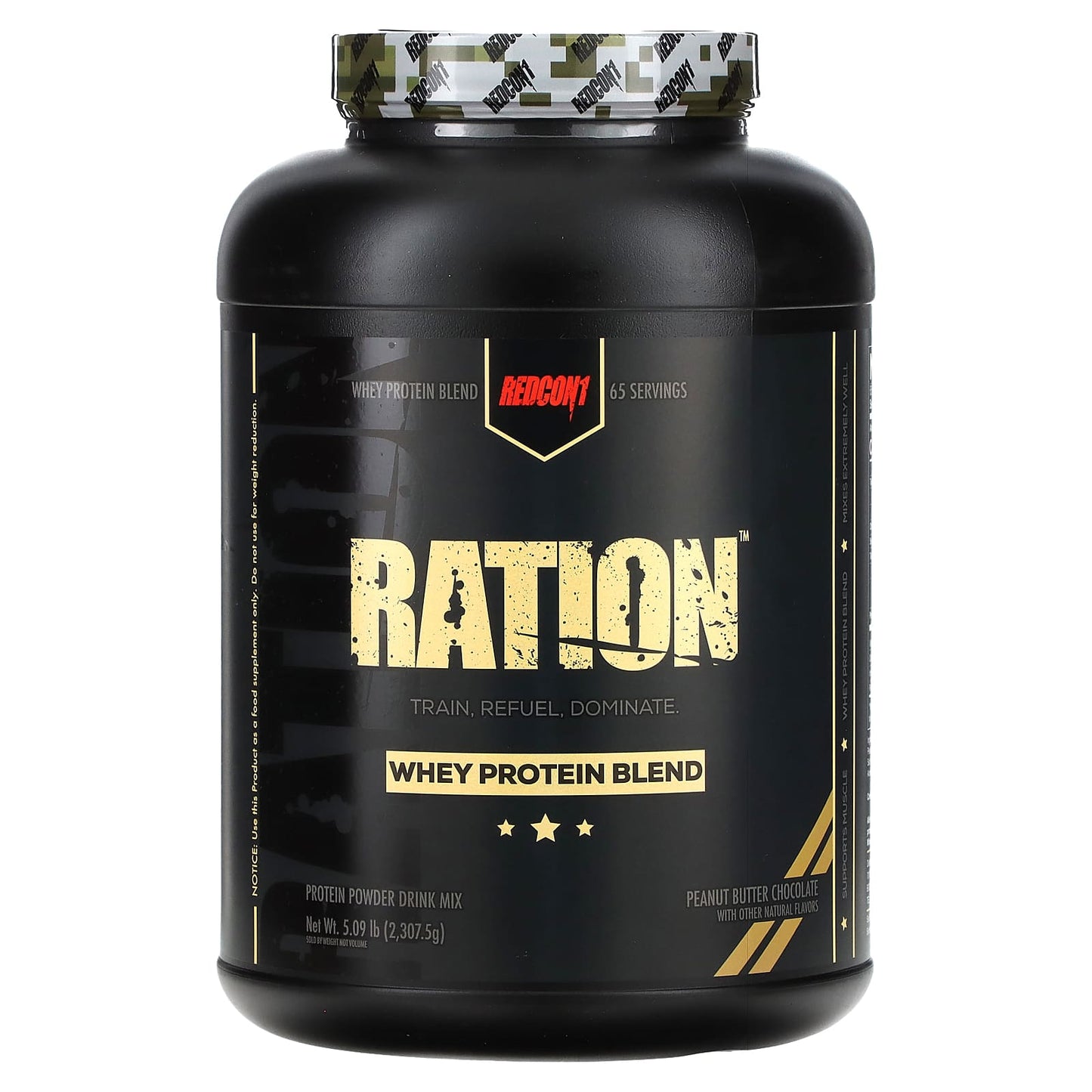 Redcon1, Ration, Whey Protein Blend, Peanut Butter Chocolate, 5.09 lbs (2, 5.09 lbs (2,307.5 g) UPC 850004759554 | HiLife Vitamins
