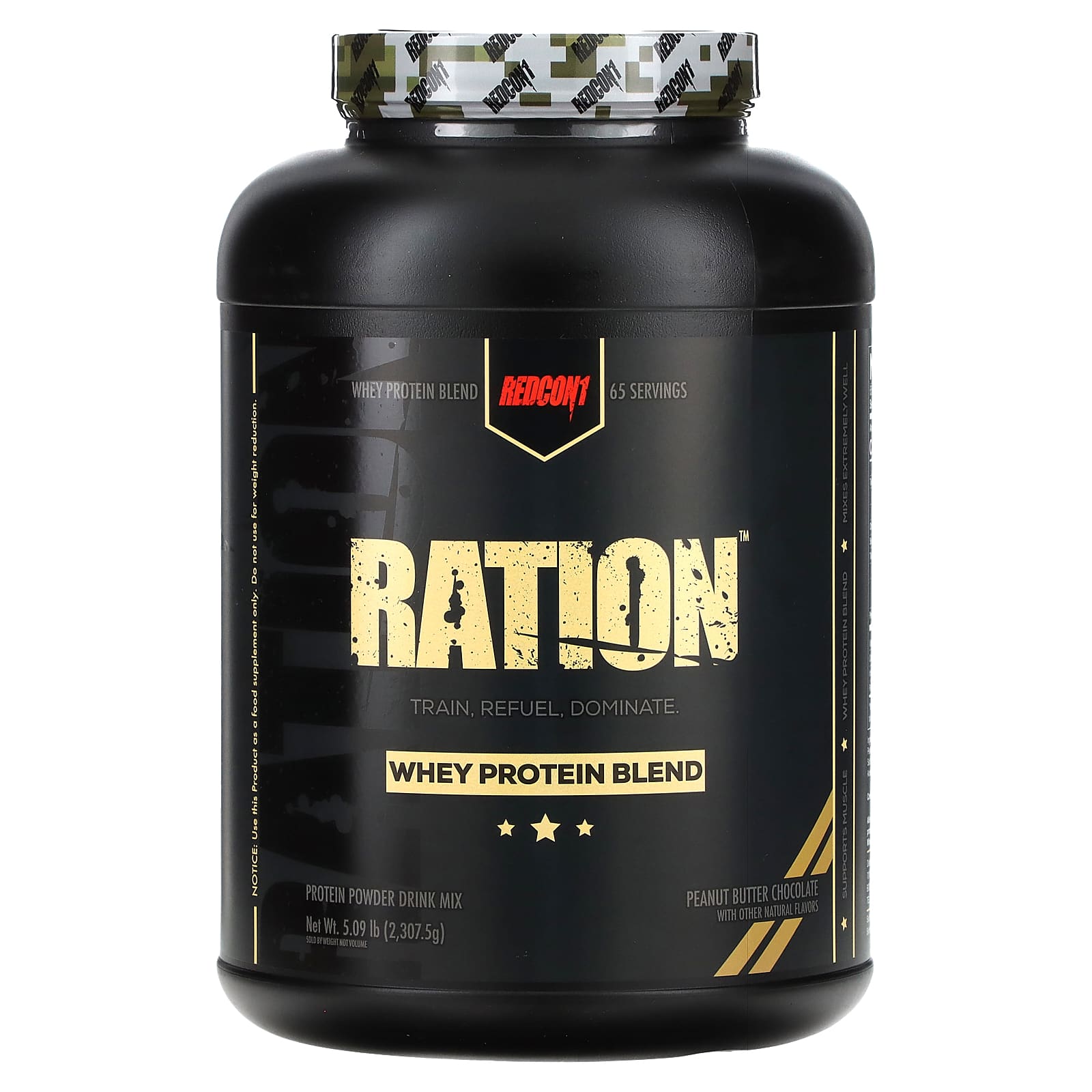 Redcon1, Ration, Whey Protein Blend, Peanut Butter Chocolate, 5.09 lbs (2, 5.09 lbs (2,307.5 g) UPC 850004759554 | HiLife Vitamins