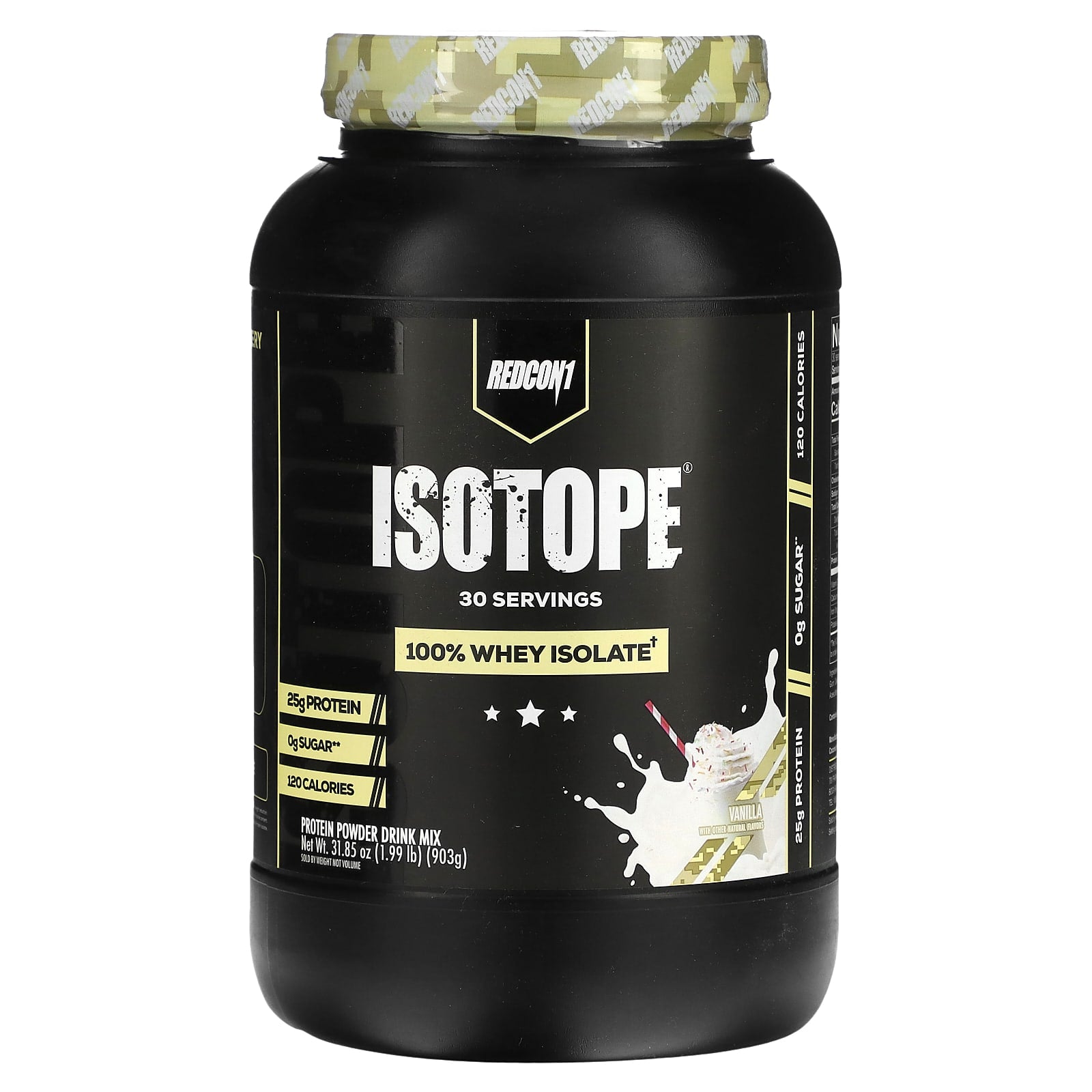 Redcon1, Isotope, Protein Powder Drink Mix, Vanilla, 1.99 lbs (903 g) UPC 850004759585 | HiLife Vitamins