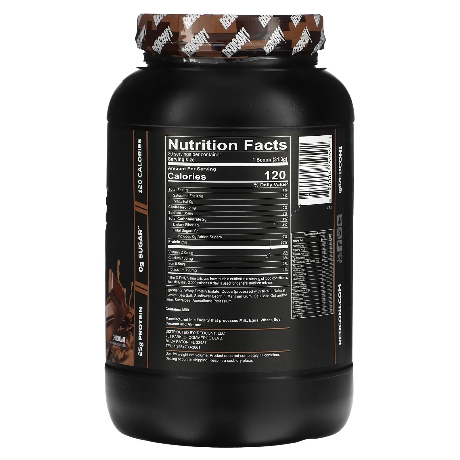 Redcon1, Isotope, Protein Powder Drink Mix, Chocolate, 2.07 lbs (939 g) UPC 850004759592 | HiLife Vitamins