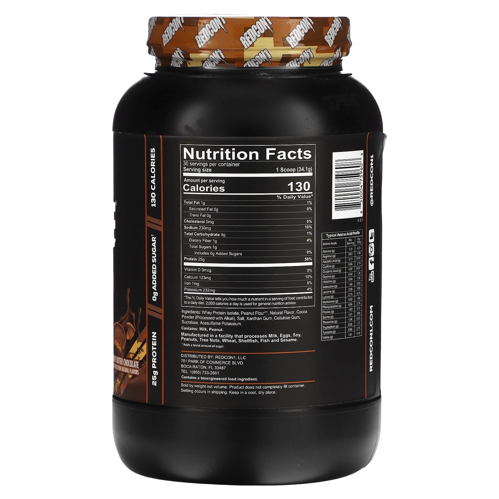 Redcon1, Isotope, 100% Whey Isolate, Peanut Butter Chocolate, 2.26 lb (1, 2.26 lb (1,023 g) UPC 850004759608 | HiLife Vitamins