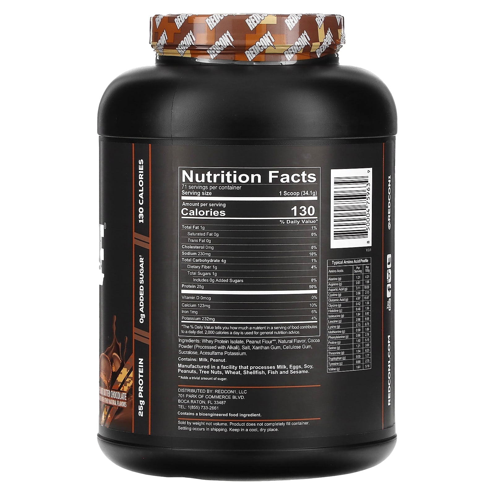 Redcon1, Isotope, 100% Whey Isolate, Peanut Butter Chocolate, 5.34 lb (2, 5.34 lb (2,421 g) UPC 850004759639 | HiLife Vitamins