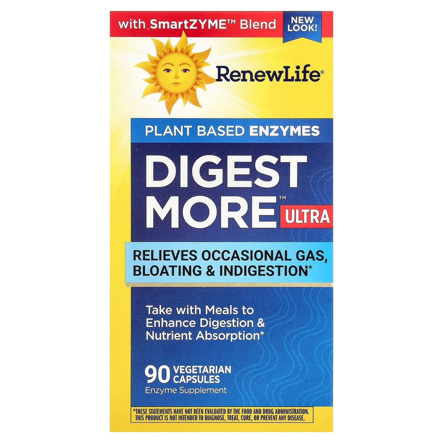 Renew Life, DigestMore™ Ultra, Plant Based Enzymes, 90 Vegetarian Capsules - 631257120700 | Hilife Vitamins