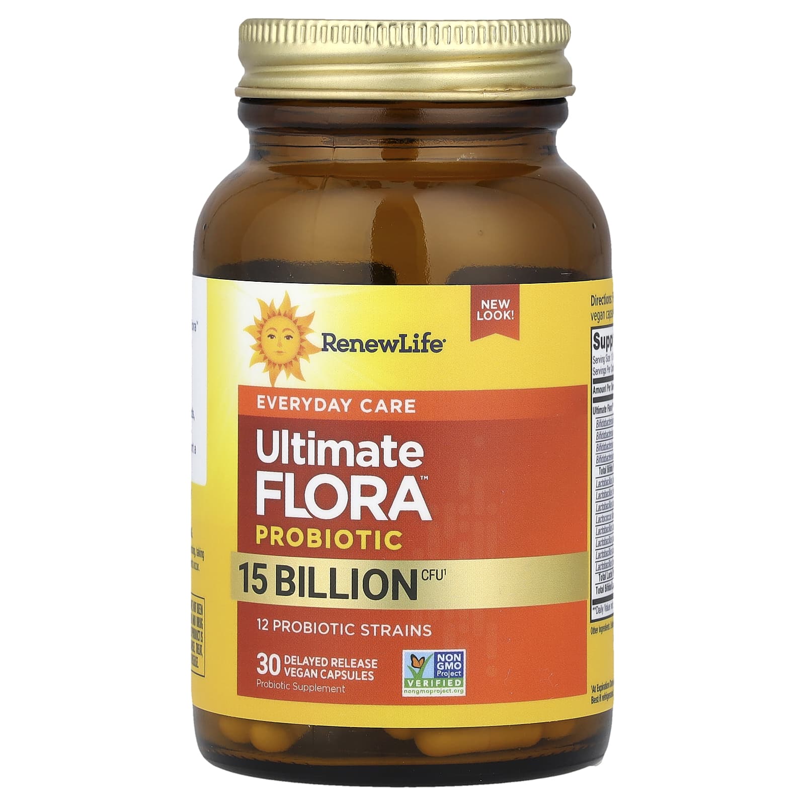 Renew Life, Ultimate Flora™ Probiotic, 15 Billion CFU, 30 Delayed Release Vegan Capsules UPC 631257120977 | HiLife Vitamins