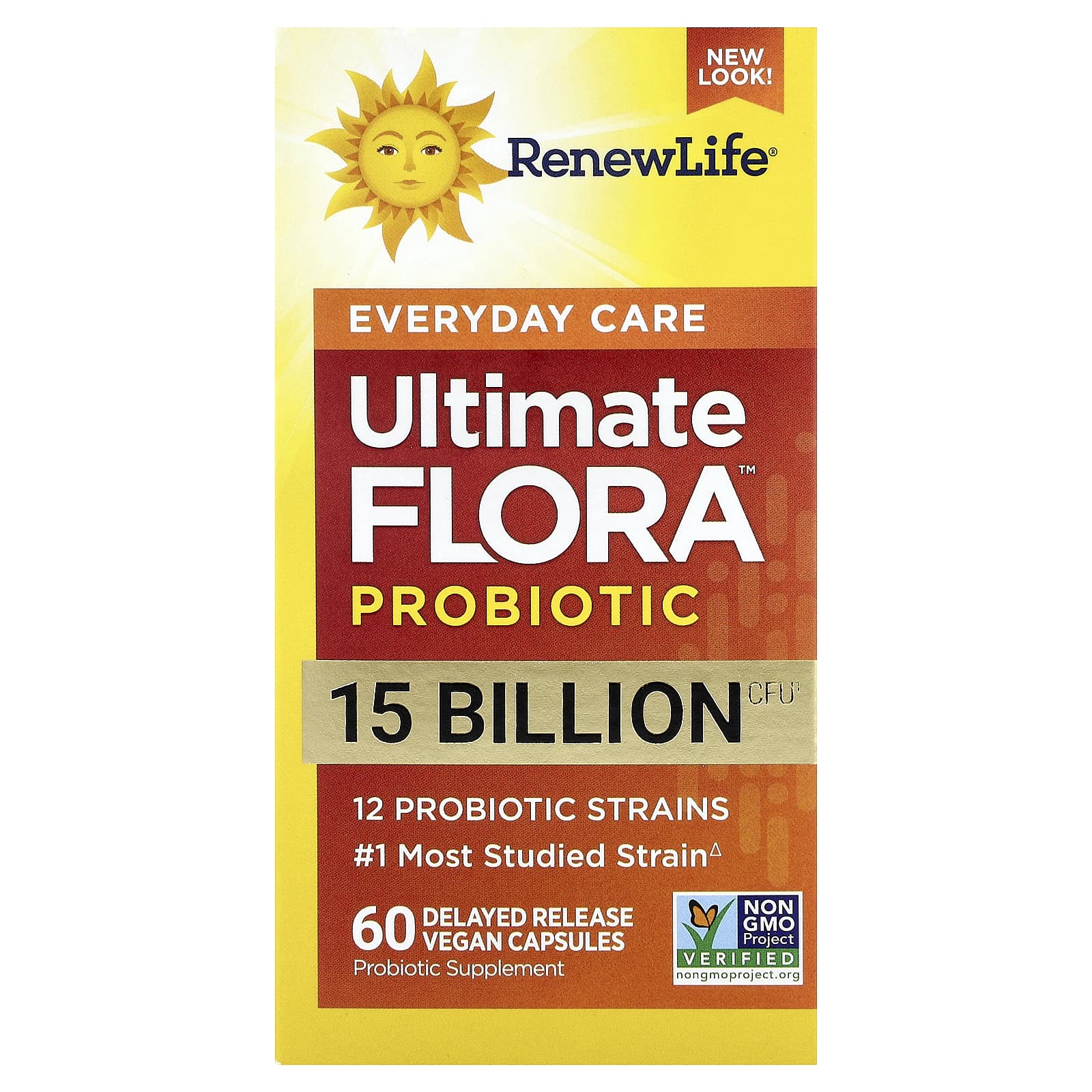 Renew Life, Ultimate Flora™, Everyday Care Probiotic, 60 Delayed Release Vegan Capsules UPC 631257120984 | HiLife Vitamins