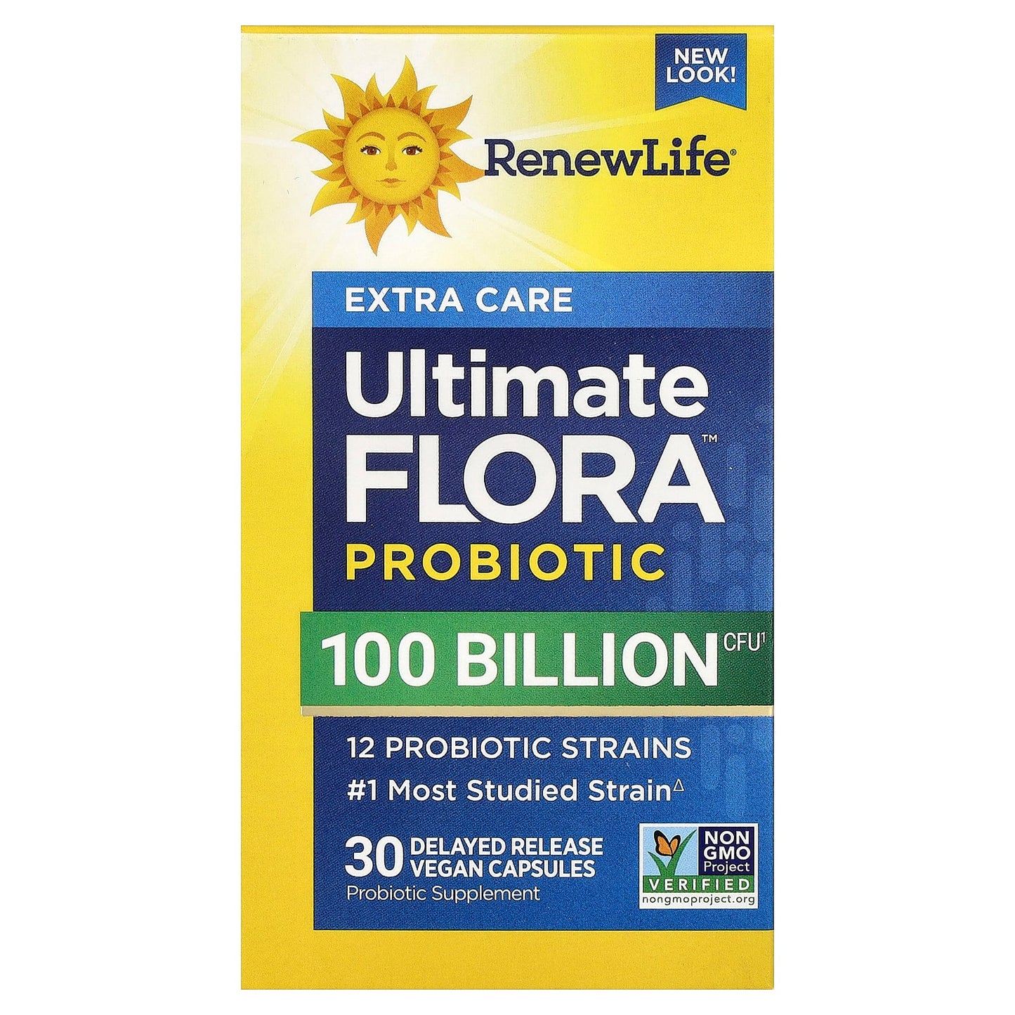 Renew Life, Ultimate Care Digestive Probiotic, 100 Billion CFU, 30 Vegetarian Capsules UPC 631257121035 | HiLife Vitamins