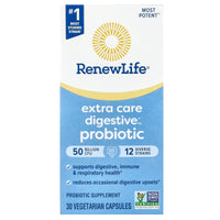 Renew Life, Ultimate Flora Extra Care Probiotic, 50 Billion Live Cultures, 30 Vegetarian Capsules - 631257121066