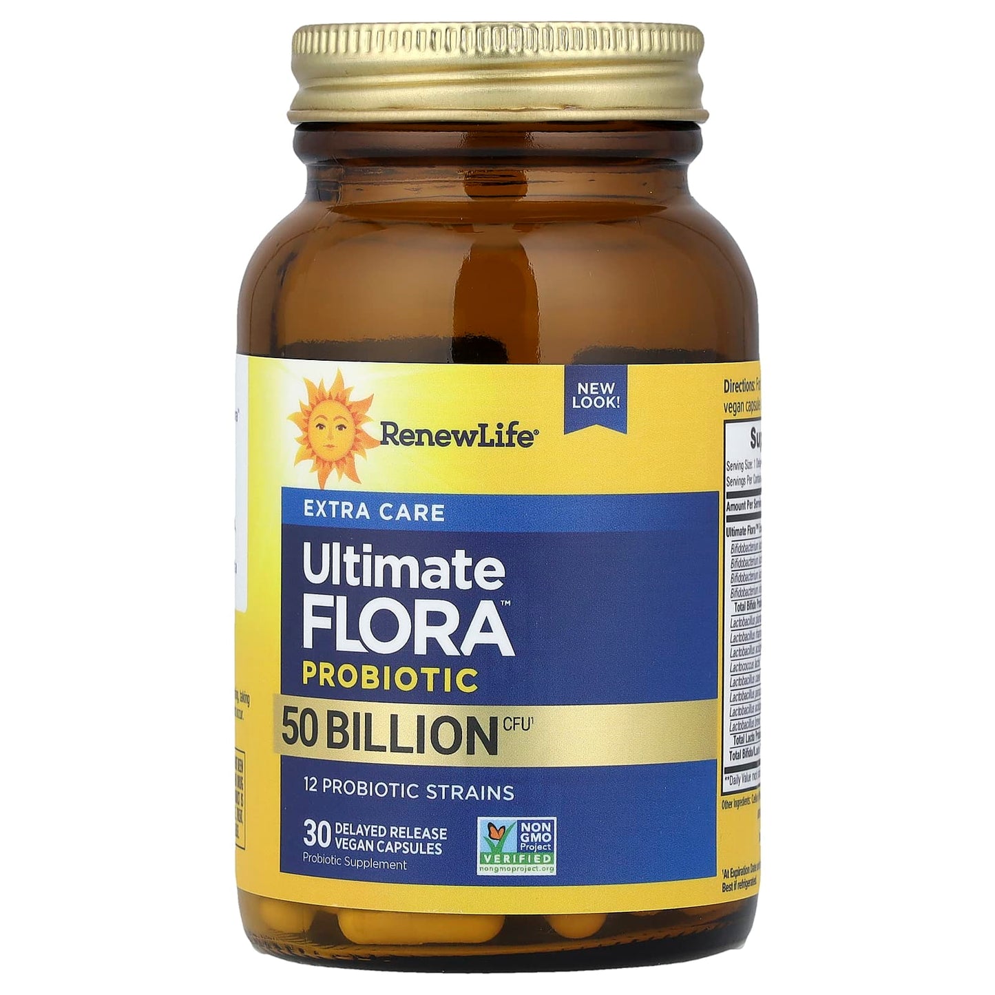 Renew Life, Ultimate Flora™ Probiotic, 50 Billion CFU, 30 Delayed Release Vegan Capsules UPC 631257121066 | HiLife Vitamins