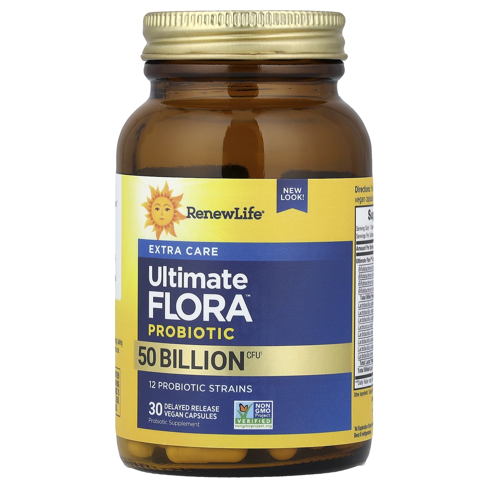 Renew Life, Ultimate Flora™ Probiotic, 50 Billion CFU, 30 Delayed Release Vegan Capsules UPC 631257121066 | HiLife Vitamins
