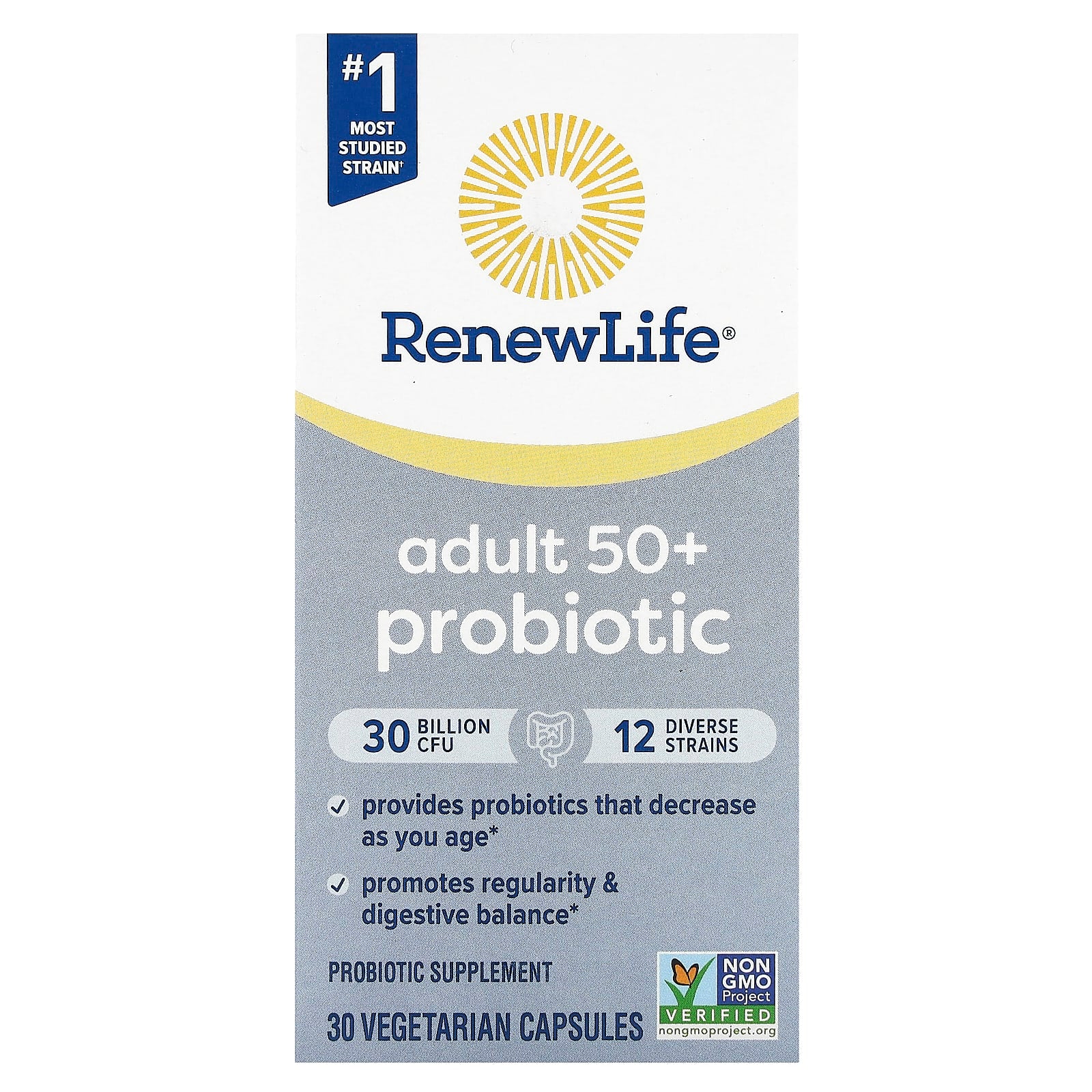 Renew Life, Uf Adult 50+ 30 Billion, 30 Vegetarian Capsules - 631257121127 | Hilife Vitamins