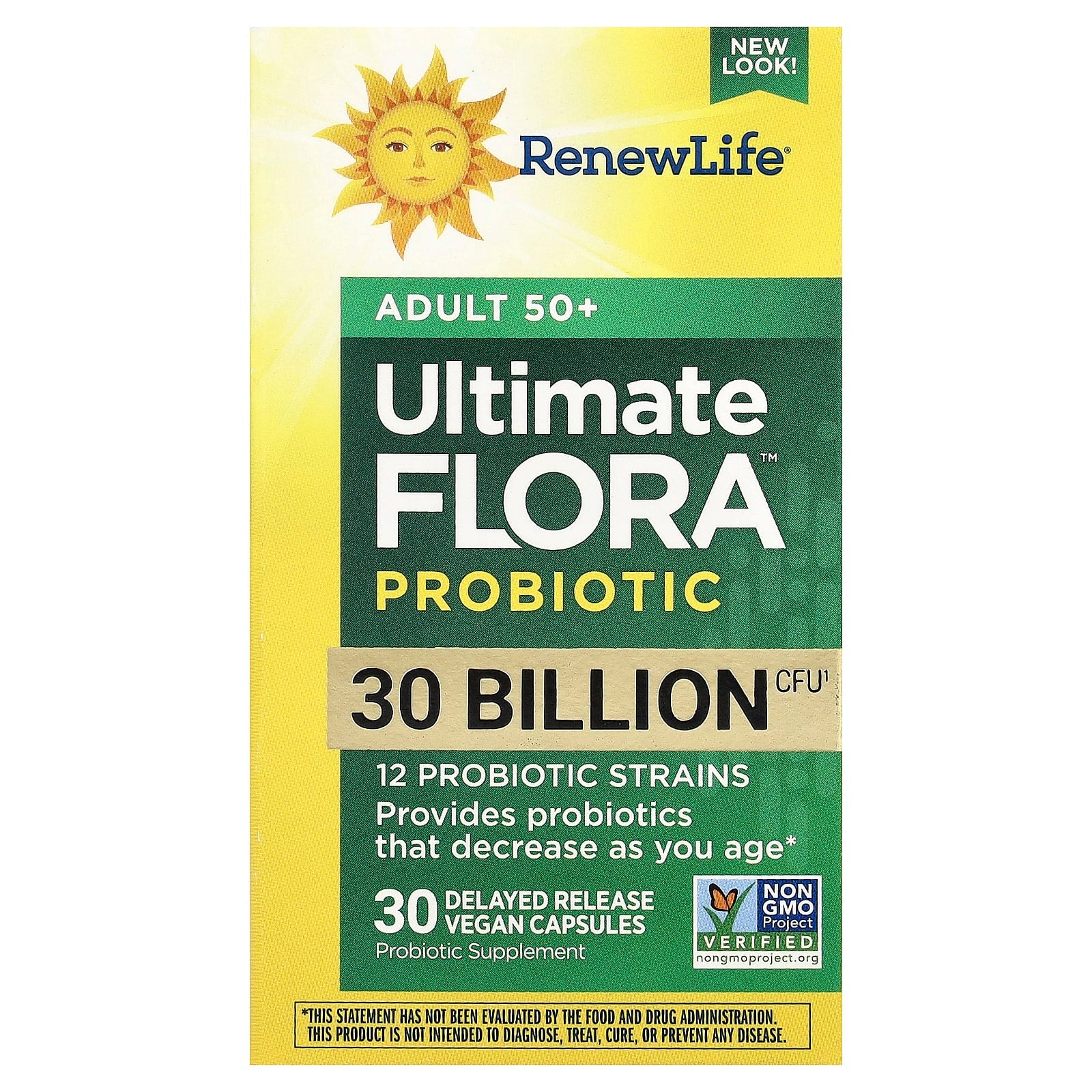 Renew Life, Uf Adult 50+ 30 Billion, 30 Vegetarian Capsules UPC 631257121127 | HiLife Vitamins