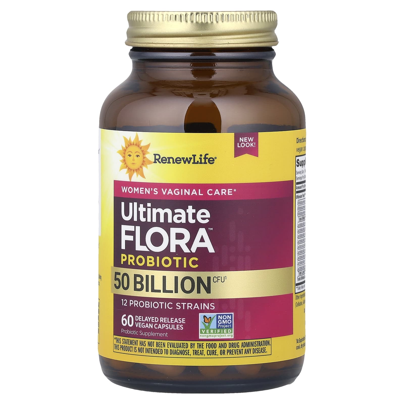 Renew Life, Ultimate Flora™ Probiotic, 50 Billion CFU, 60 Delayed Release Vegan Capsules UPC 631257121196 | HiLife Vitamins
