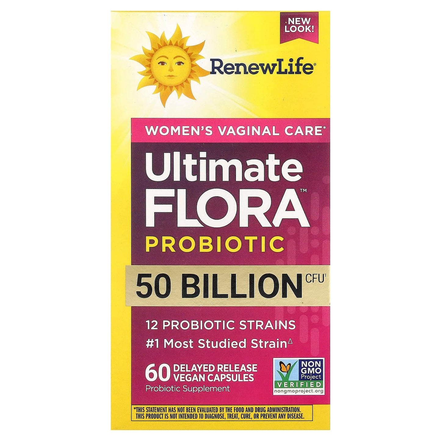 Renew Life, Ultimate Flora™ Probiotic, 50 Billion CFU, 60 Delayed Release Vegan Capsules UPC 631257121196 | HiLife Vitamins