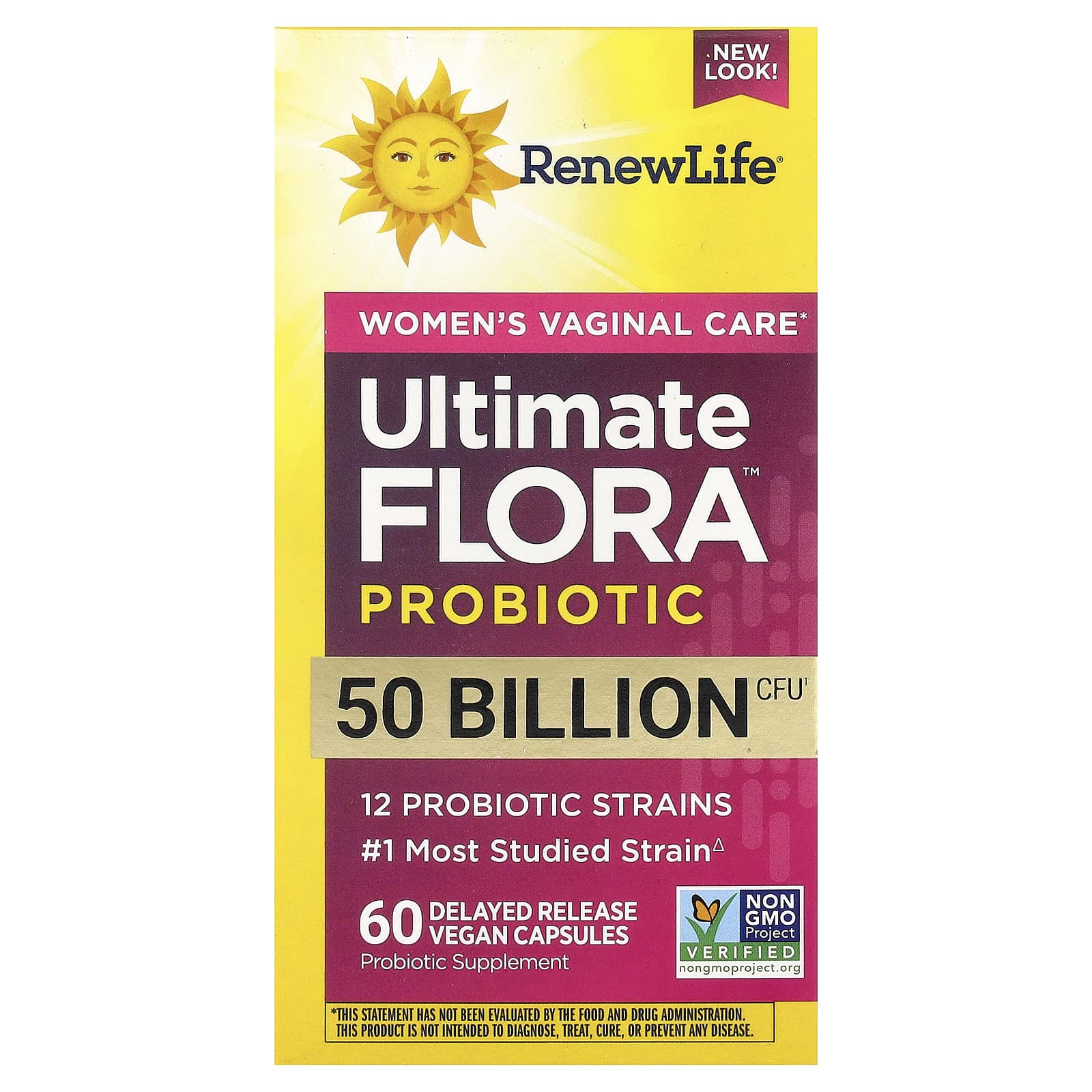 Renew Life, Ultimate Flora™ Probiotic, 50 Billion CFU, 60 Delayed Release Vegan Capsules UPC 631257121196 | HiLife Vitamins