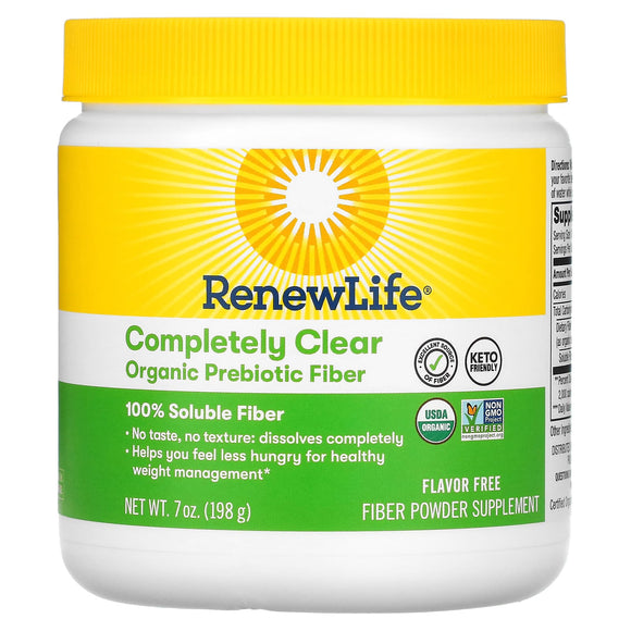 Renew Life, Completely Clear Organic Prebiotic Fiber, 7 Oz - 631257121301 | Hilife Vitamins