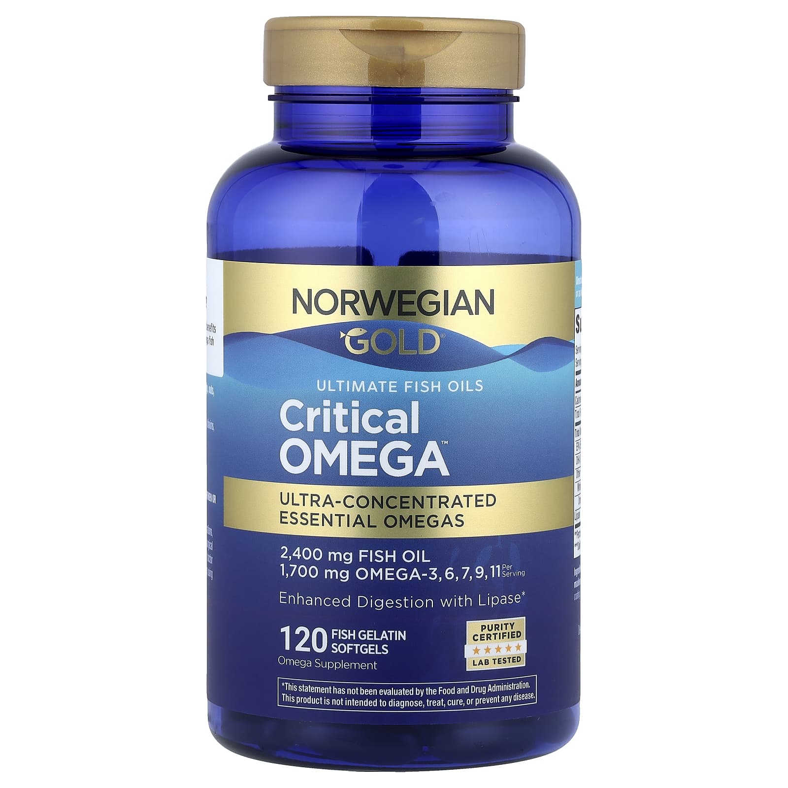 Renew Life, Norwegian Gold®, Critical Omega™ Ultimate Fish Oils, 120 Fish Gelatin Softgels UPC 631257154057 | HiLife Vitamins