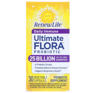 Renew Life, UF Daily Immune 25 Billion, 30 Vegetable Capsules - 631257154316 | Hilife Vitamins