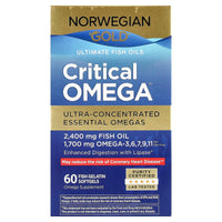 Renew Life, Norwegian Gold®, Critical Omega™ Ultimate Fish Oils, 60 Fish Gelatin Softgels - 631257155795 | Hilife Vitamins