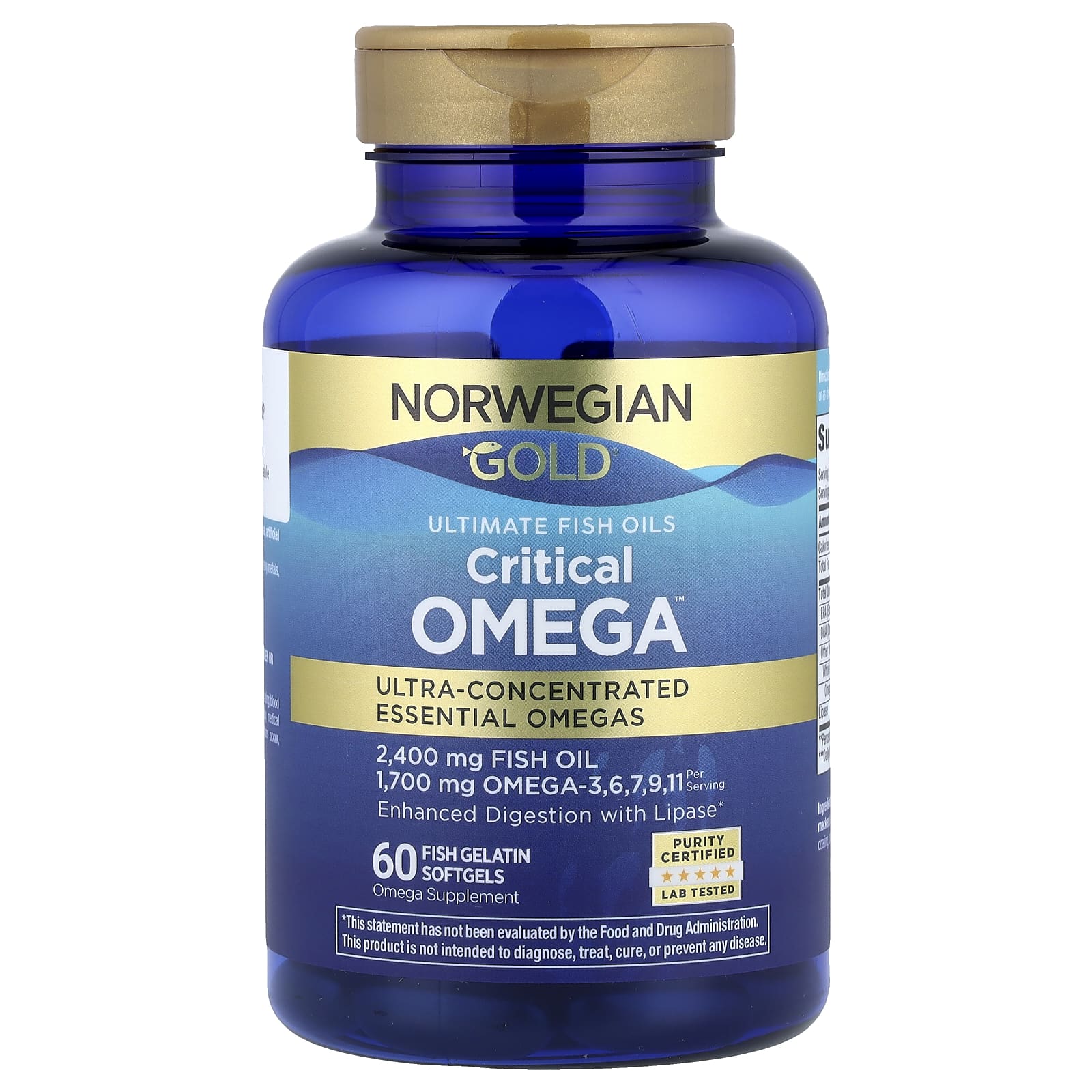 Renew Life, Norwegian Gold®, Critical Omega™ Ultimate Fish Oils, 60 Fish Gelatin Softgels - 631257155795 | Hilife Vitamins