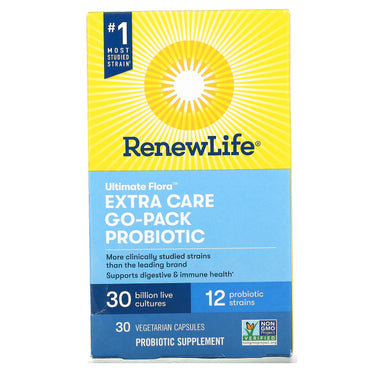 Renew Life, Uf Extra Care Go Pack 30 Billion, 30 Vegetarian Capsules UPC 631257156730 | HiLife Vitamins