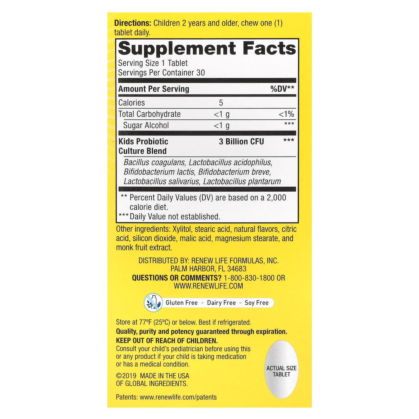 Renew Life, Ultimate Flora Kids Probiotic 3 Billion, 30 Chewables UPC 631257158680 | HiLife Vitamins