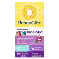 Renew Life, Ultimate Flora Kids Probiotic 3 Billion, 30 Chewables UPC 631257158680 | HiLife Vitamins