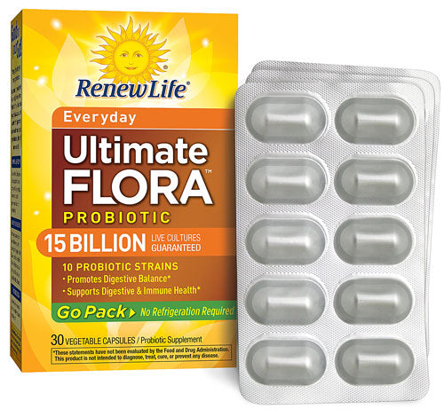 Renew Life, Ultimate Flora RTS DAILY PROBIOTIC 15 BILLION, 30 Capsules - 631257158703 | Hilife Vitamins