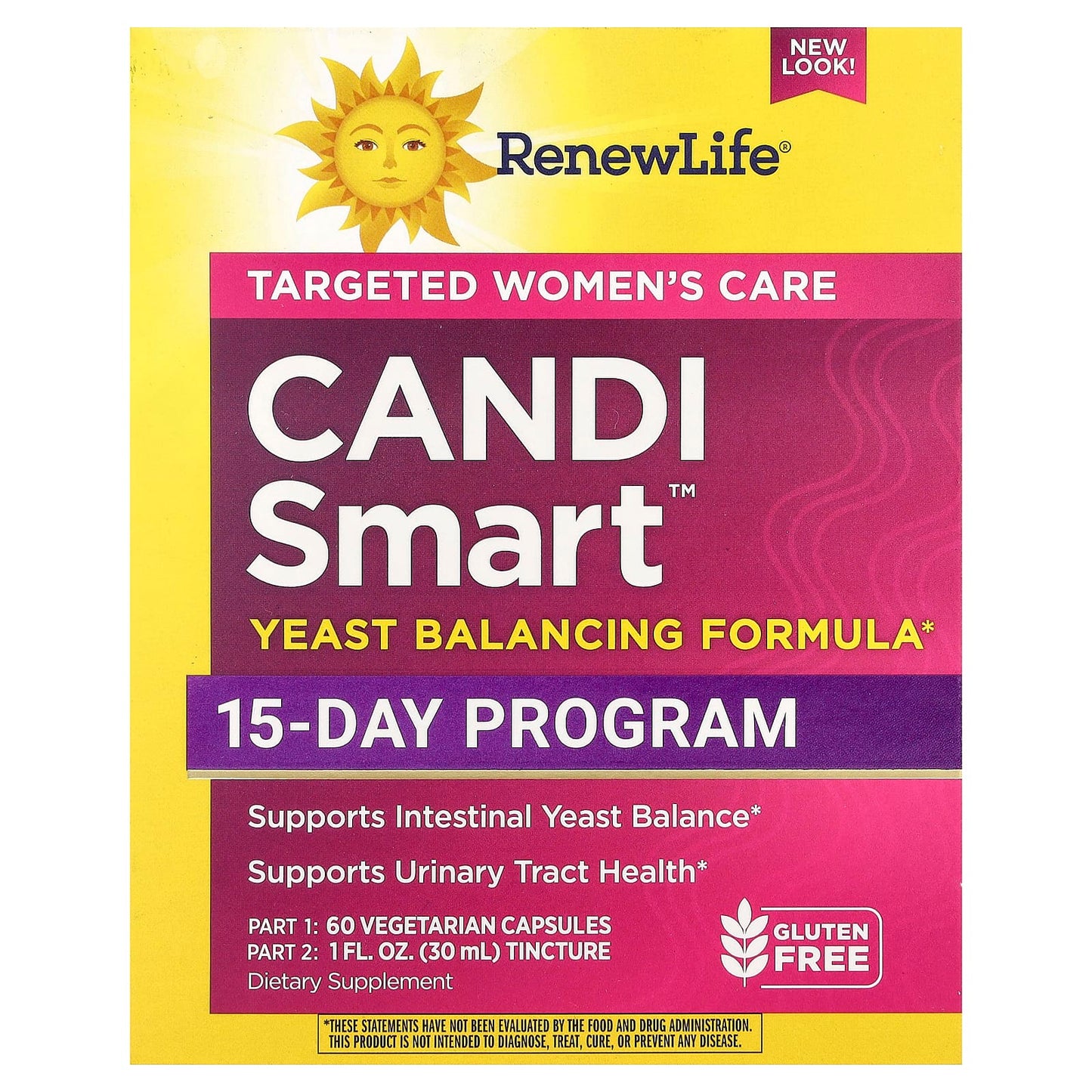 Renew Life, CandiSmart™, 15-Day Program, 60 Vegetarian Capsules UPC 631257355553 | HiLife Vitamins