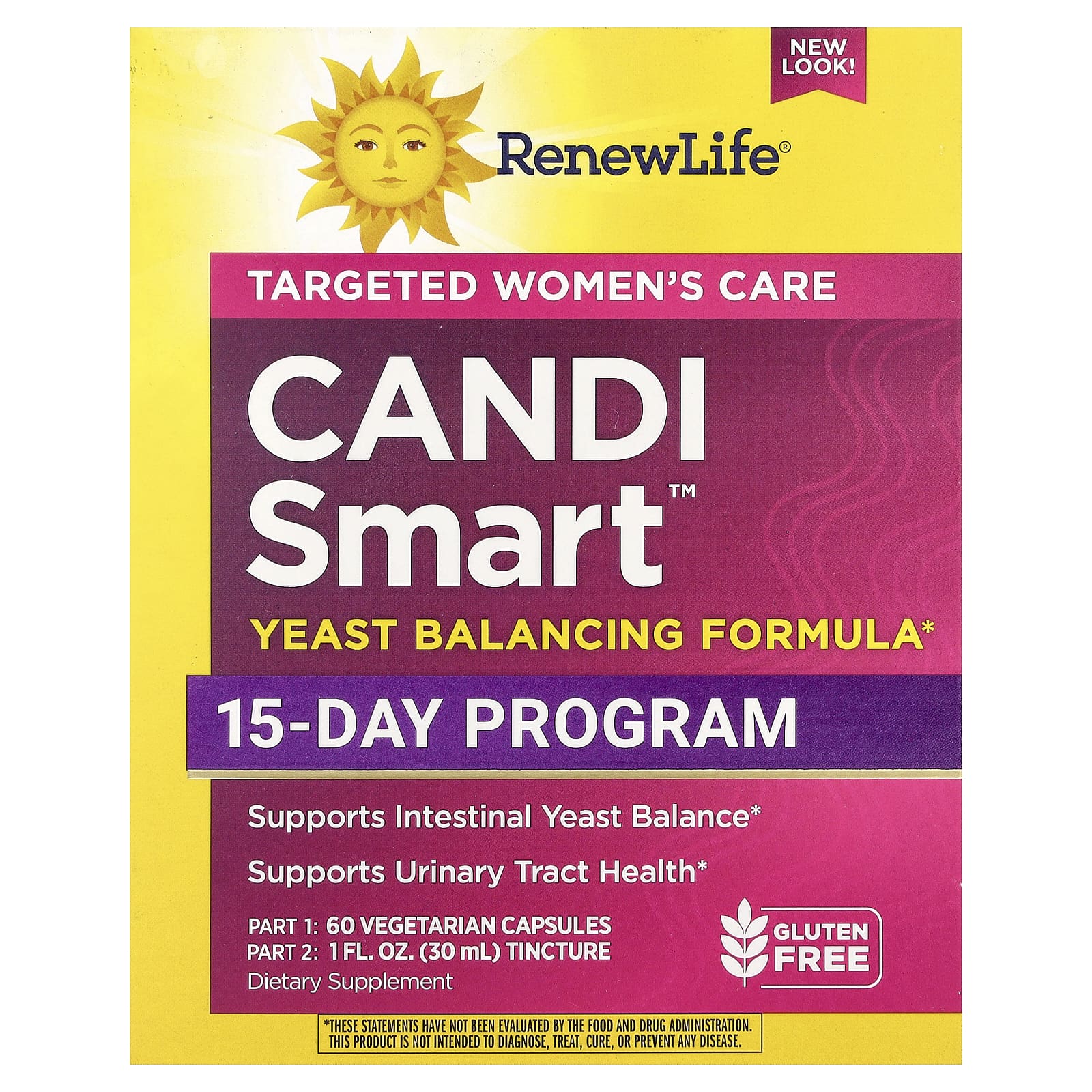 Renew Life, CandiSmart™, 15-Day Program, 60 Vegetarian Capsules UPC 631257355553 | HiLife Vitamins