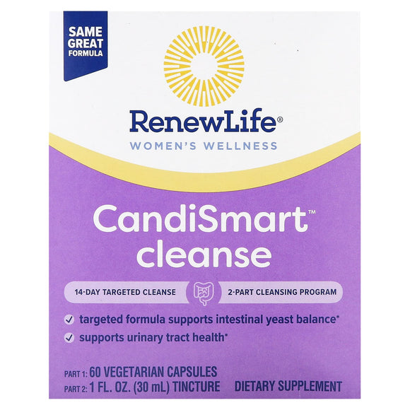 Renew Life, Candismart 2-Part Kit, 60 Vegetarian Capsules - 631257355553 | Hilife Vitamins