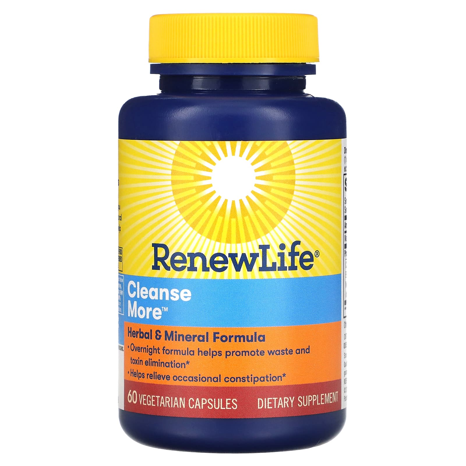 Renew Life, Cleansemore, 60 Vegetarian Capsules UPC 631257534408 | HiLife Vitamins