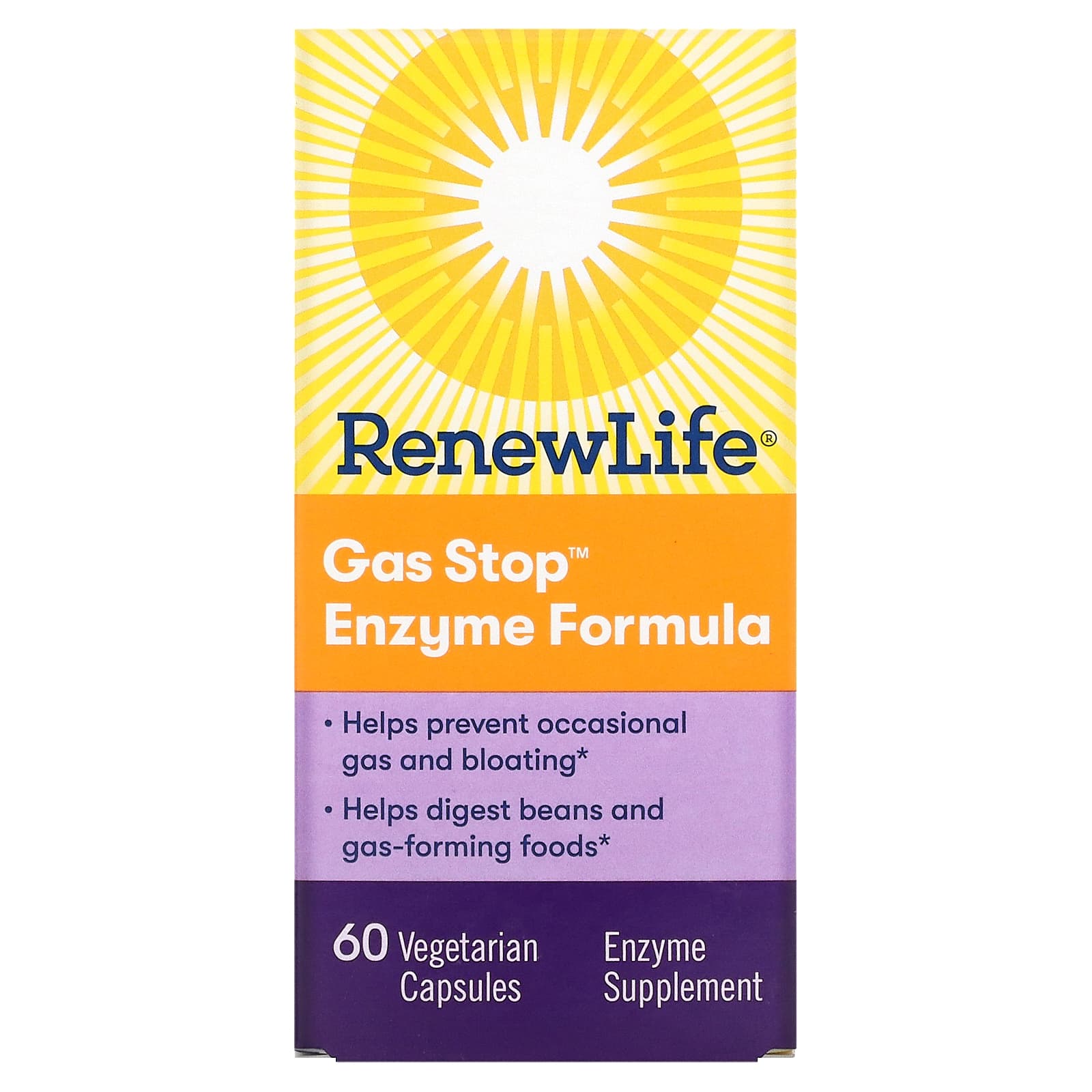 Renew Life, Gasstop, 60 Vegetable Capsules UPC 631257534897 | HiLife Vitamins