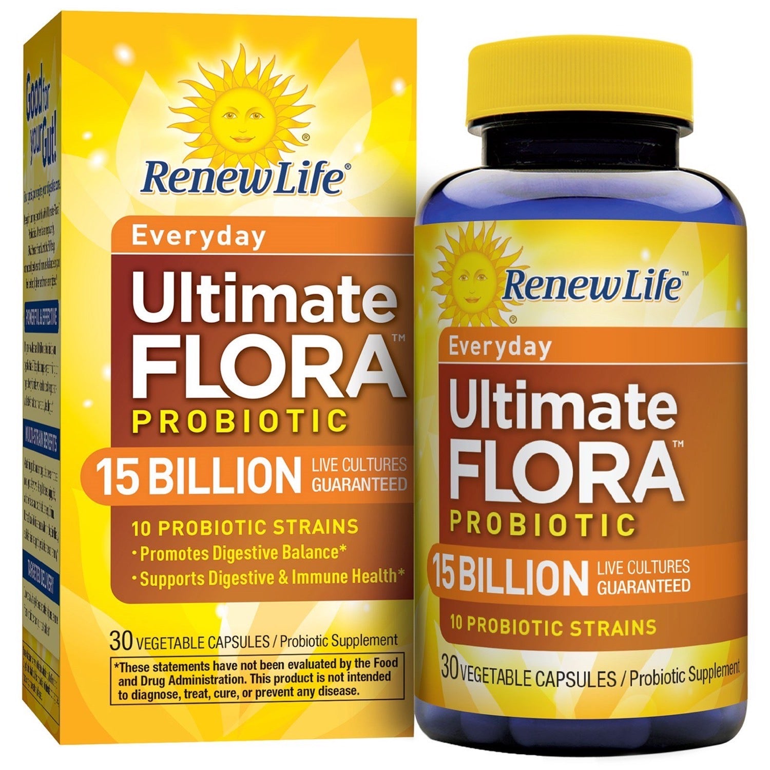 Renew Life, Uf Everyday 15 Billion, 30 Vegetable Capsules - 631257535597 | Hilife Vitamins