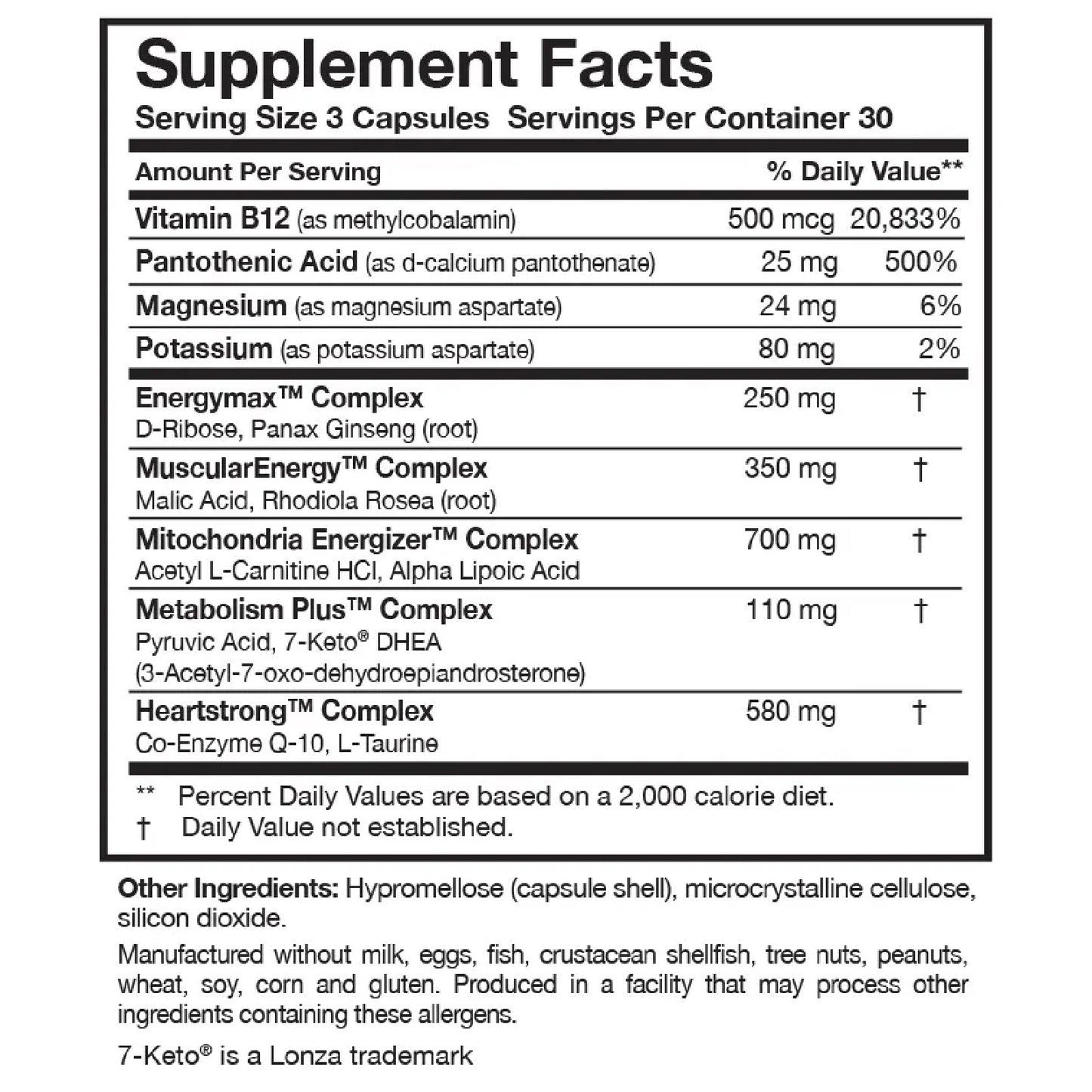 Researched Nutritionals, Energy Multi-Plex™, 90 Capsules UPC 893295002039 | HiLife Vitamins