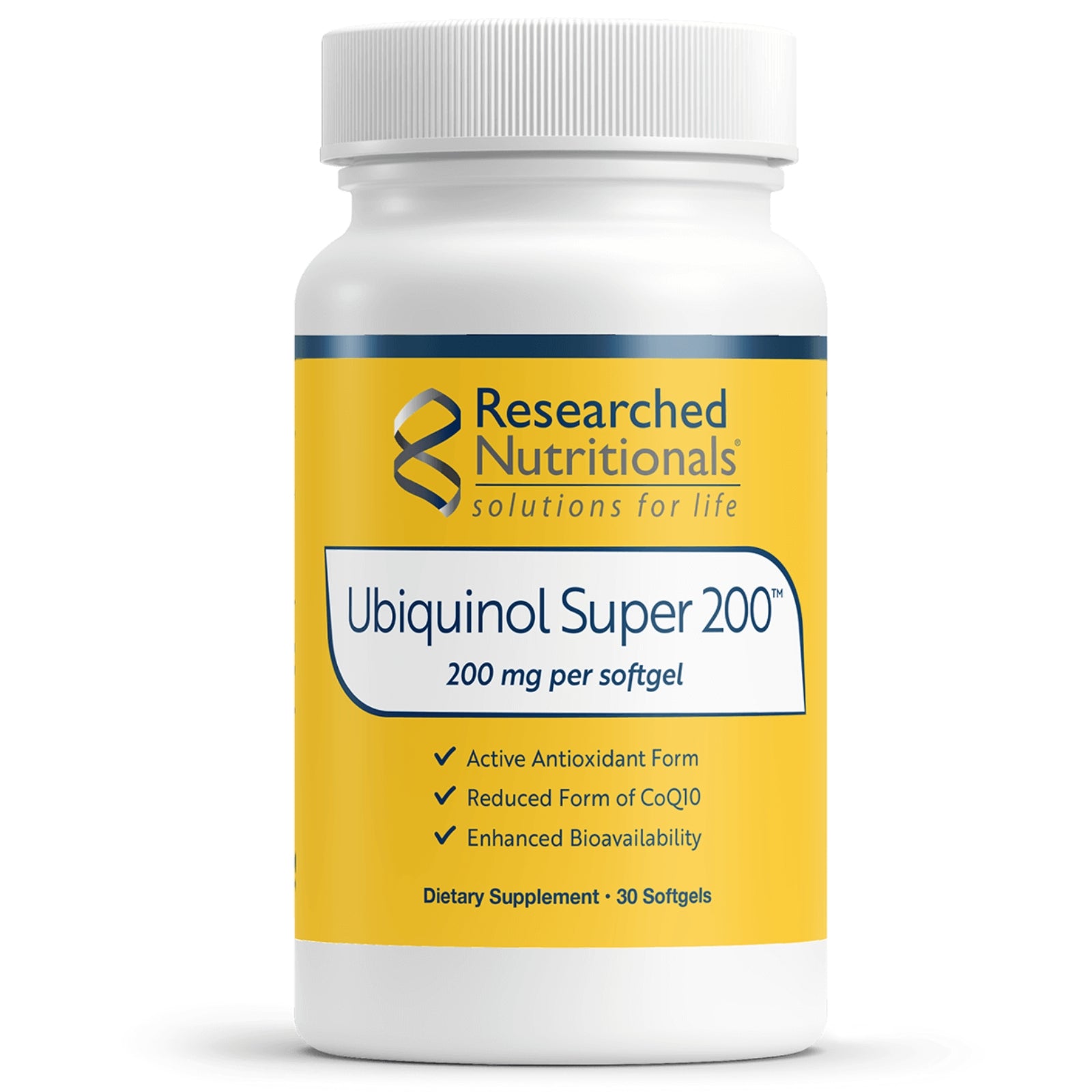 Researched Nutritionals, Ubiquinol Super 200™, 30 Softgels UPC 893295002237 | HiLife Vitamins