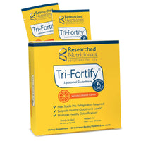 Researched Nutritionals, Tri-Fortify® Liposomal Glutathione, Orange, 20 Pack Box UPC 893295002329 | HiLife Vitamins