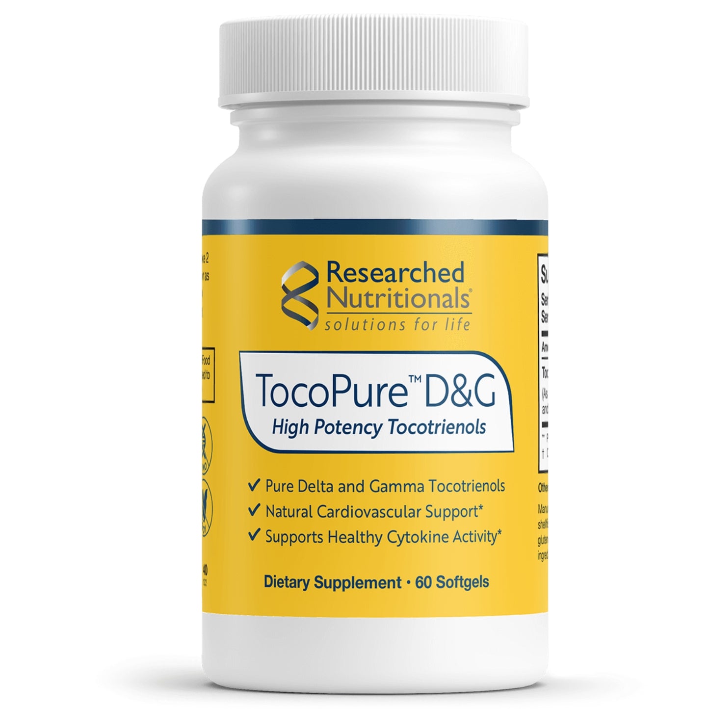Researched Nutritionals, TocoPure™ D&G, 60 Softgels UPC 893295002343 | HiLife Vitamins