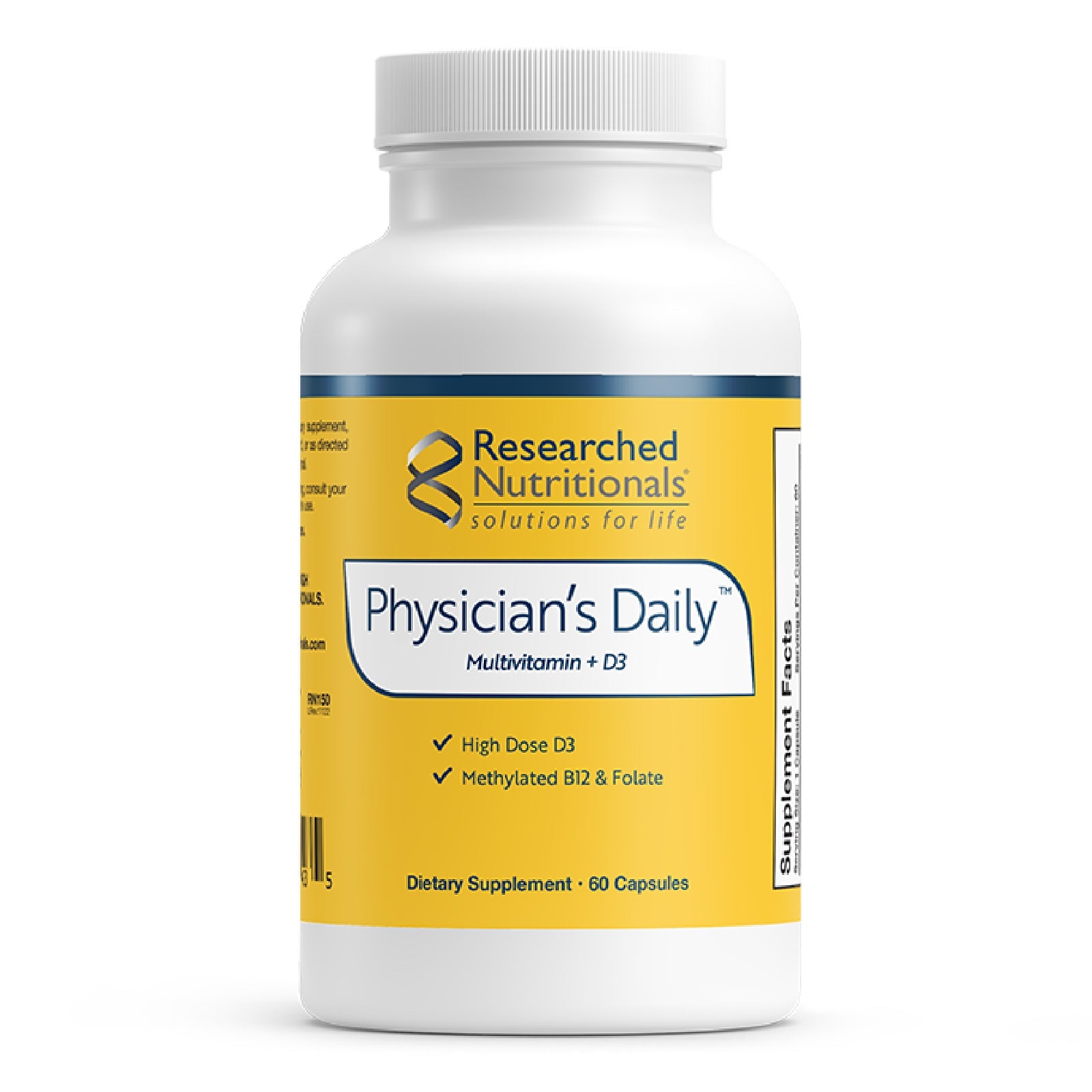 Researched Nutritionals, Physician’s Daily™ Multivitamin + D3, 60 Capsules UPC 893295002435 | HiLife Vitamins