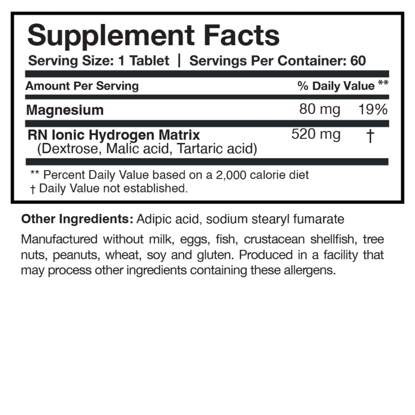 Researched Nutritionals, H2 Absorb™, 60 Tablets UPC 893295002466 | HiLife Vitamins