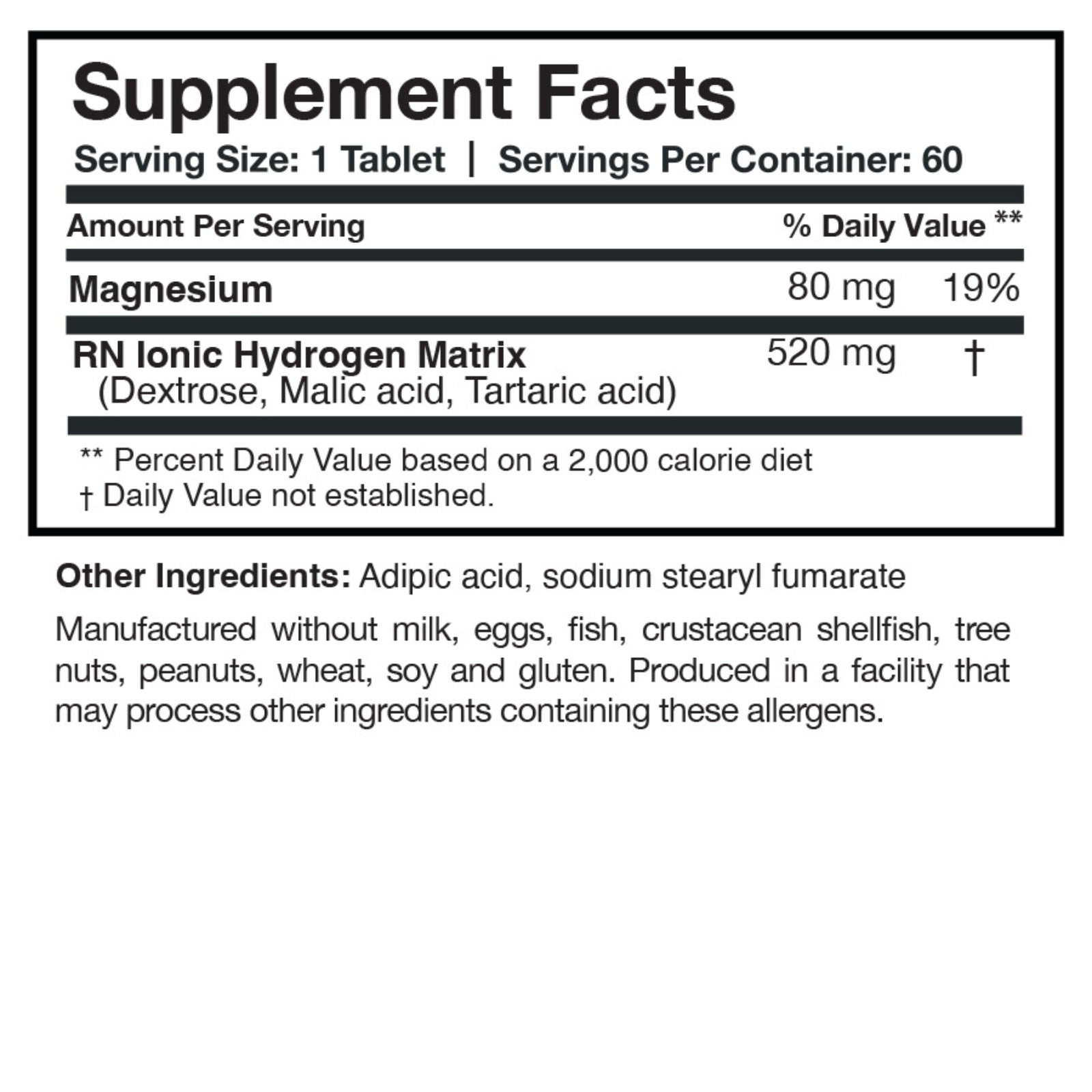 Researched Nutritionals, H2 Absorb™, 60 Tablets UPC 893295002466 | HiLife Vitamins