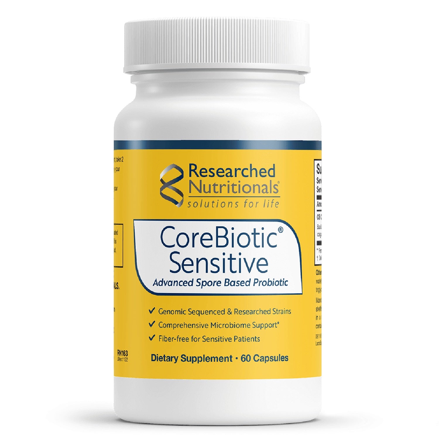 Researched Nutritionals, CoreBiotic™ Sensitive, 60 Capsules UPC 893295002565 | HiLife Vitamins