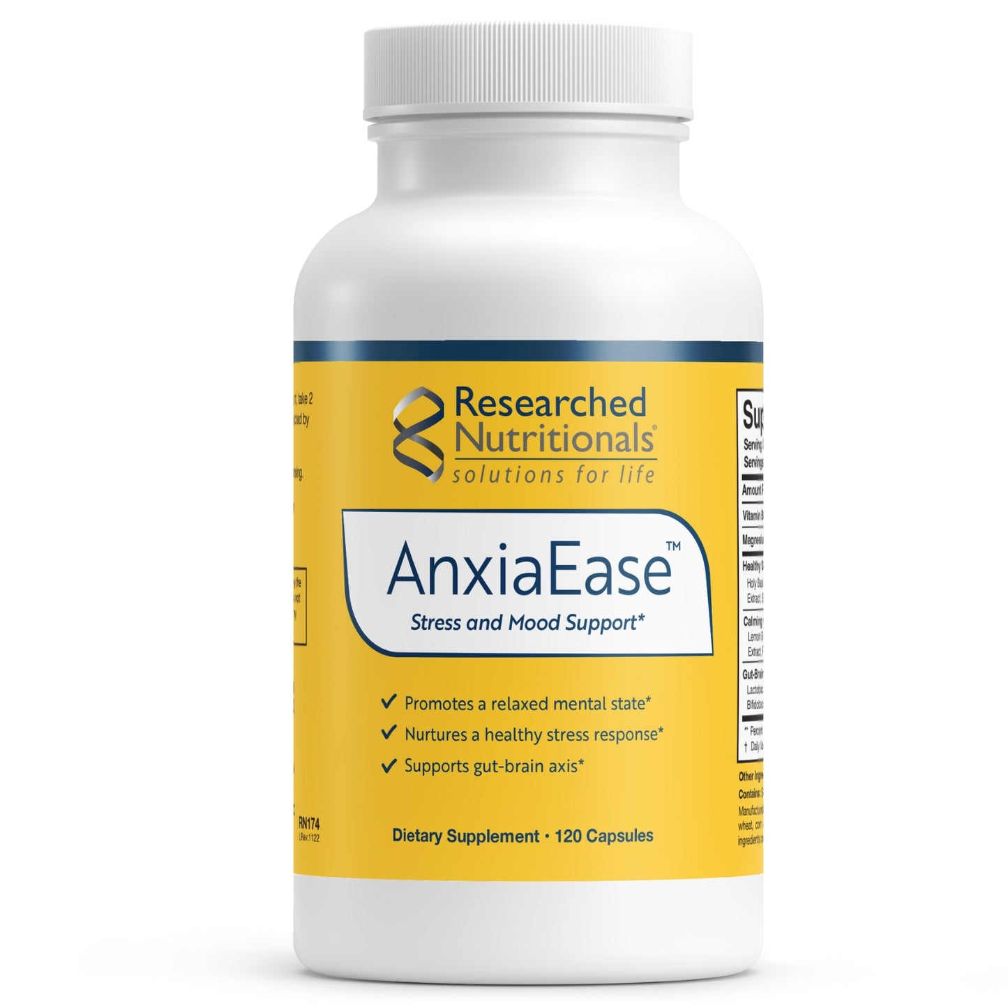 Researched Nutritionals, AnxiaEase™, 120 Capsules UPC 893295002701 | HiLife Vitamins