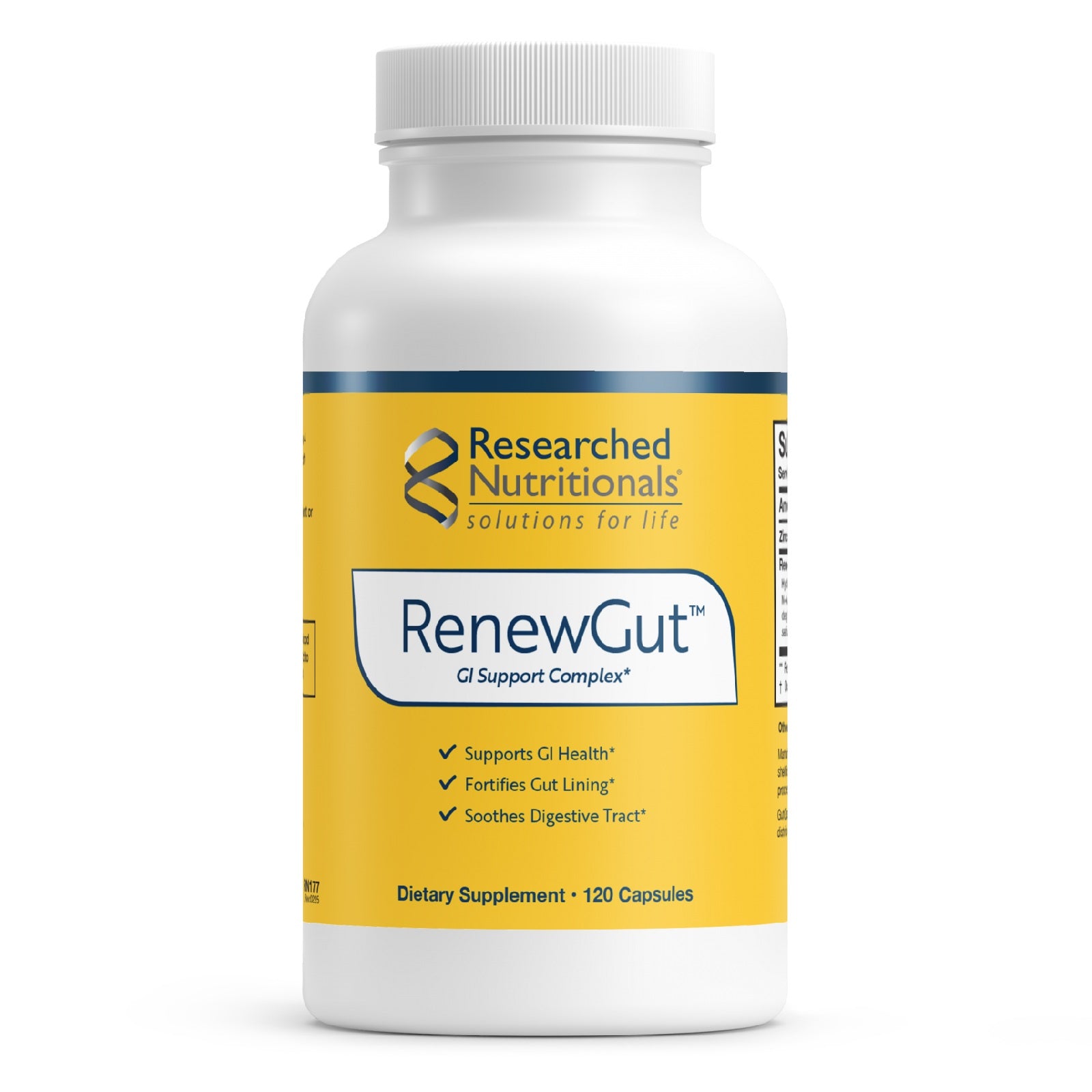 Researched Nutritionals, RenewGut™, 120 Capsules UPC 893295002732 | HiLife Vitamins