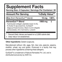 Researched Nutritionals, RenewGut™, 120 Capsules UPC 893295002732 | HiLife Vitamins