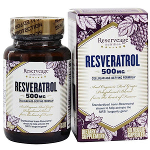Reserveage, Resveratrol 500 mg Time Release, 30 Veggie Capsules - 094922005571 | Hilife Vitamins