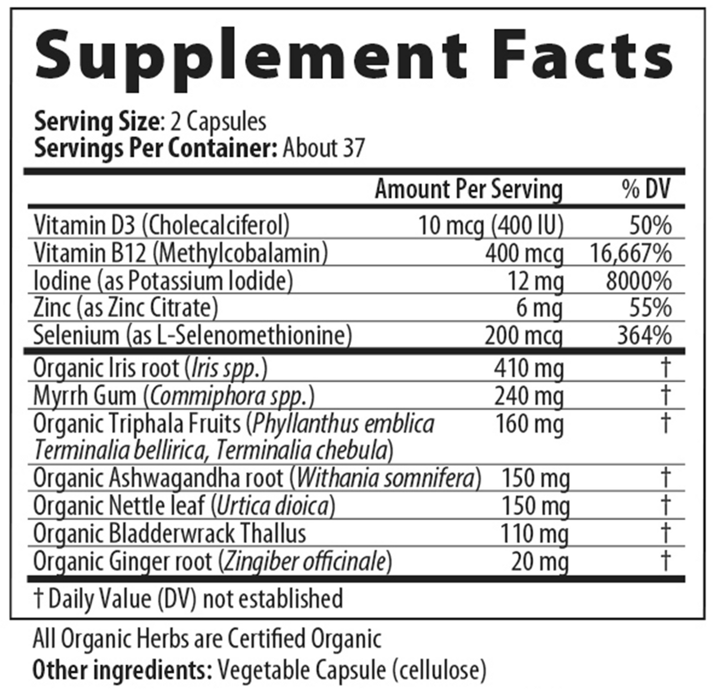 Restorative Formulations, Thyroid Px, 75 Capsules UPC 850030558053 | HiLife Vitamins