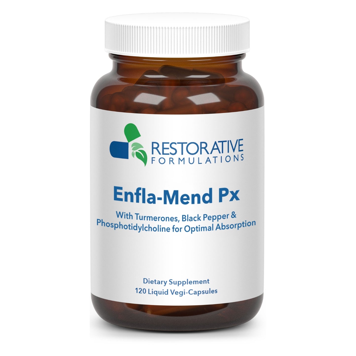 Restorative Formulations, Enfla-Mend Px, 120 Liquid Vegi Capsules UPC 850030558091 | Hilife Vitamins