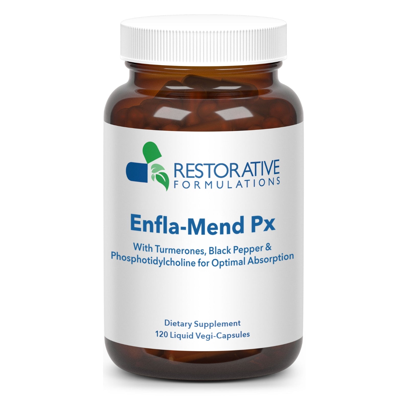 Restorative Formulations, Enfla-Mend Px, 120 Liquid Vegi Capsules UPC 850030558091 | Hilife Vitamins