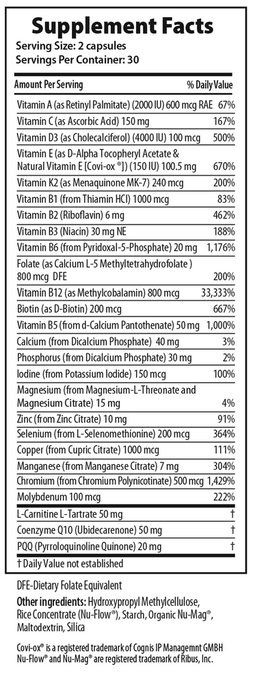 Restorative Formulations, Mitochondria Nutrition PQQ, 60 Capsules UPC 850030558237 | HiLife Vitamins