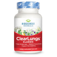 Ridgecrest Herbals, Clearlungs Red, 120 Vegan Capsules UPC 355724001360 | Hilife Vitamins